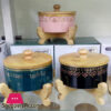 Ceramic Candy Pot With Bamboo Stand Bhojas F-1