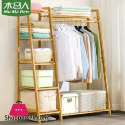 Clothes Hanger Trapezoid Design Landing Simple Coat Rack Bearing Strong Solid Wood Bedroom Cabinet Clothes Rack