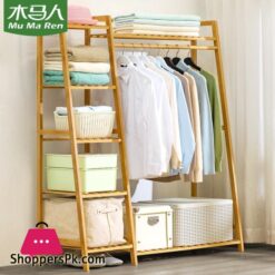Clothes Hanger Trapezoid Design Landing Simple Coat Rack Bearing Strong Solid Wood Bedroom Cabinet Clothes Rack