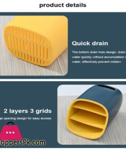 Cutlery Spoon Fork Chopstick Storage Holder Box Tableware Shelf Three Layer Cutlery Drainer Rack - Image 6