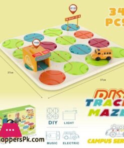 DIY Track Maze School Bus with Track Routes 34 pieces