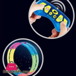 Dazzle Luminous Tracks With 6 Function Remote Control Car, R/C Racing Stunt Car 134 Part Rail, Kids Riding Educational Toys