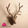 3D Deer Head Sculpture Murals Home Wall Hanging Animal Statue Decoration Resin Handmade European Village Ornament Artwork Craftstatues Sculptures