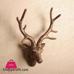 3D Deer Head Sculpture Murals Home Wall Hanging Animal Statue Decoration Resin Handmade European Village Ornament Artwork CraftStatues Sculptures