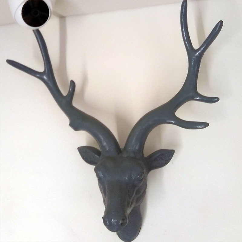 Deer Head Sculpture Murals Home Wall Hanging Animal Statue Decoration Resin Handmade European Village Ornament Artwork Craft