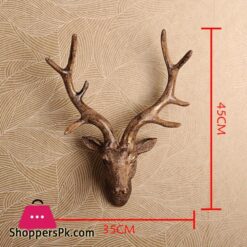 3D Deer Head Sculpture Murals Home Wall Hanging Animal Statue Decoration Resin Handmade European Village Ornament Artwork Craftstatues Sculptures
