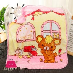 Double layer cartoon puppy printed printed Large 53x43 baby blanket