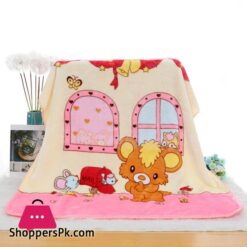 Double Layer Cartoon Puppy Printed Printed Large 53X43 Baby Blanket
