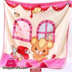 Double Layer Cartoon Puppy Printed Printed Large 53X43 Baby Blanket