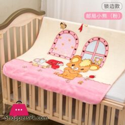 Double Layer Cartoon Puppy Printed Printed Large 53X43 Baby Blanket