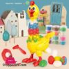 Dough Feather Chicken Toy Set For Kids Bald Hens Press To Grow Feather &Amp; Lay Eggs Dough Non-Toxic Nsv