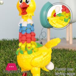 Dough Feather Chicken Toy Set For Kids Bald Hens Press To Grow Feather &Amp; Lay Eggs Dough Non-Toxic Nsv