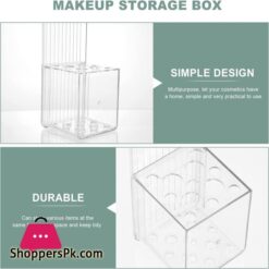 Frcolor Dust Proof Makeup Holder Large Capacity Brushes Organizer Cosmetics Brushes Storage Box With Lid Brushes Display Case Countertop Organizer Green