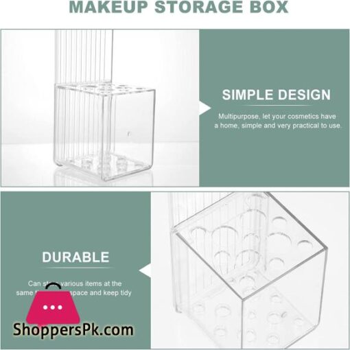 FRCOLOR Dust Proof Makeup Holder Large Capacity Brushes Organizer Cosmetics Brushes Storage Box with Lid Brushes Display Case Countertop Organizer Green