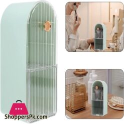 Frcolor Dust Proof Makeup Holder Large Capacity Brushes Organizer Cosmetics Brushes Storage Box With Lid Brushes Display Case Countertop Organizer Green