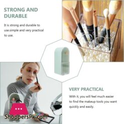Frcolor Dust Proof Makeup Holder Large Capacity Brushes Organizer Cosmetics Brushes Storage Box With Lid Brushes Display Case Countertop Organizer Green