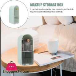 Frcolor Dust Proof Makeup Holder Large Capacity Brushes Organizer Cosmetics Brushes Storage Box With Lid Brushes Display Case Countertop Organizer Green