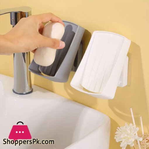 Foldable Soap Dish Wall Hanging Retractable Soap Box Bathroom Shower Soap Tray Holder Bathroom Supplies Sponge Soap Organizer