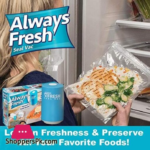 Food VAC vacuum sealer Always Fresh Automatic bag Food Preservation With 6 Extra BagsSaran Wrap Plastic Bags