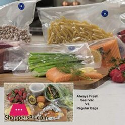 Food Vac Vacuum Sealer Always Fresh Automatic Bag Food Preservation With 6 Extra Bags 13 Food Vac Vacuum Sealer Always Fresh Automatic Bag Food Preservation With 6 Extra Bagssaran Wrap Plastic Bags