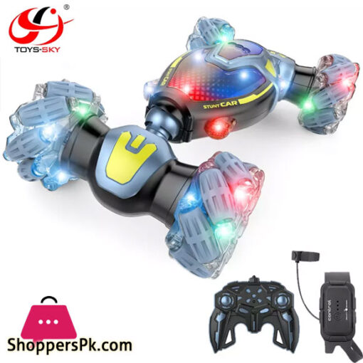 High Quality 2.4G Double Side 4X4 RC Stunt Car Kids Radio Control Toys Watch Hand Motion Gesture Sensor Car With Music And Light