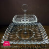 Imperial Glass Pastry Stand With Steel Rod 2 Tier Cake Stand Glass Material Square Shape For Weddings And Birthday Parties