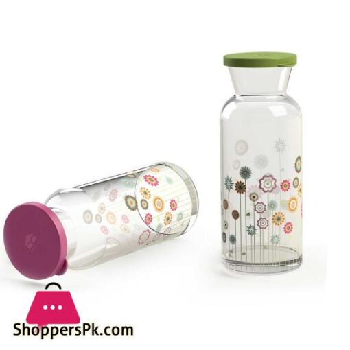 Imperial Cylindrical Pitcher With Lid Glass Water Bottle Fridge Bottles Printed