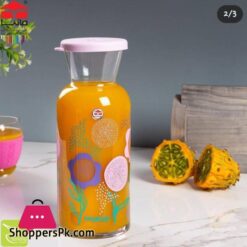 Imperial Cylindrical Pitcher With Lid Glass Water Bottle Fridge Bottles Printed