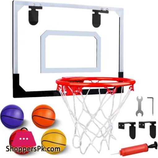 Indoor Basketball Hoop Set for Kids Mini Basketball Hoop for Door with 4 BallsShooting Ball Game Sport for Kids Boys Girls Bedroom