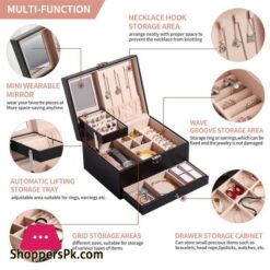 Jewelry Box Organizer 3 Layers Leather Drawer Storage Gift Display Case For Earrings Necklace Holder Jewellery Packaging Boxesjewelry Packaging Display