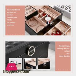 Jewelry Box Organizer 3 Layers Leather Drawer Storage Gift Display Case For Earrings Necklace Holder Jewellery Packaging Boxesjewelry Packaging Display