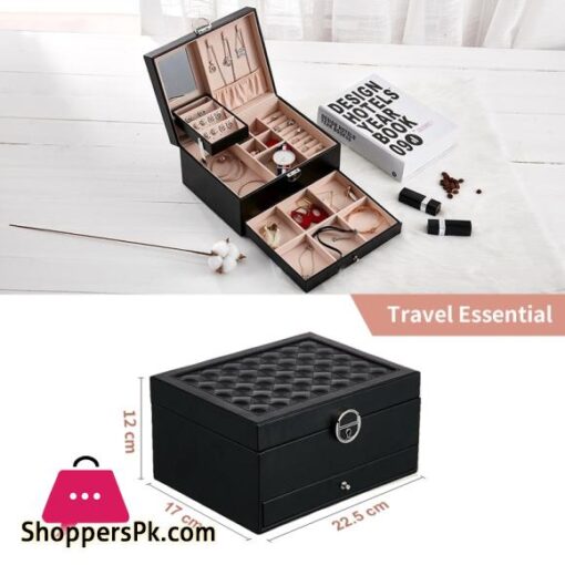 Jewelry Box Organizer 3 layers Leather Drawer Storage Gift Display Case For Earrings Necklace Holder Jewellery Packaging BoxesJewelry Packaging Display