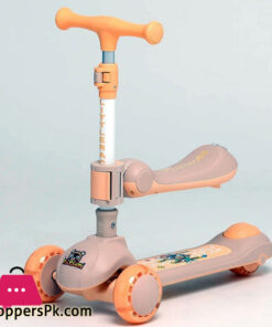 KG High Quality Kids Outdoor PU-Nylon 3 Wheels 2 in 1 Kick Scooters QT-6066