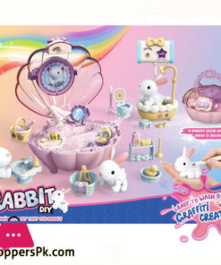 Kids Toy Dolls Playset Girls Doodle Washable Pet Play Doll House Creative Rabbit Shower Game Portable Toys Bag Girl