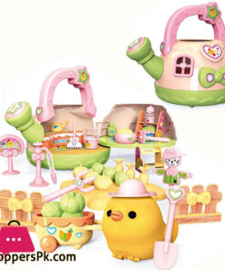 Kids Toy Portable Watering Can Play House with Chicken Farm Yard Washable Doodle Play Set Safe & Non-Toxic Pretend Set Toddler Toy House