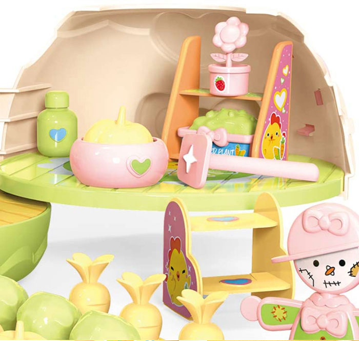 Kids Toy Portable Watering Can Play House With Chicken Farm Yard Washable Doodle Play Set Safe &Amp; Non-Toxic Pretend Set Toddler Toy House