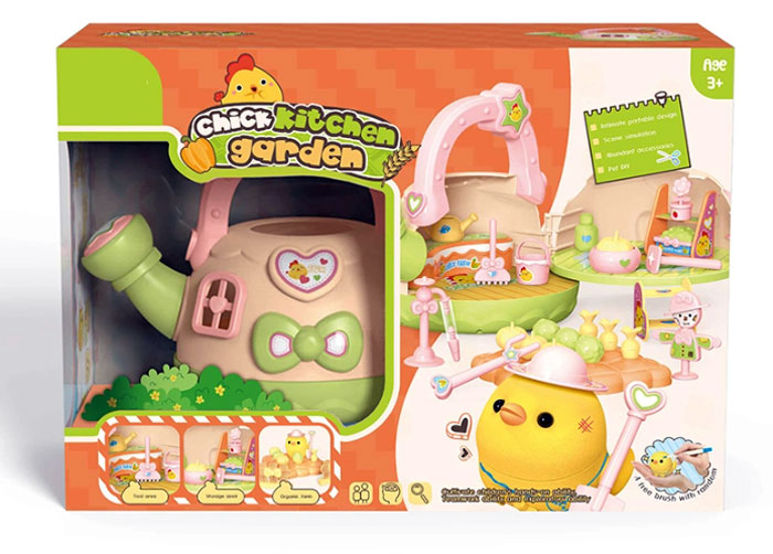 Kids Toy Portable Watering Can Play House With Chicken Farm Yard Washable Doodle Play Set Safe &Amp; Non-Toxic Pretend Set Toddler Toy House