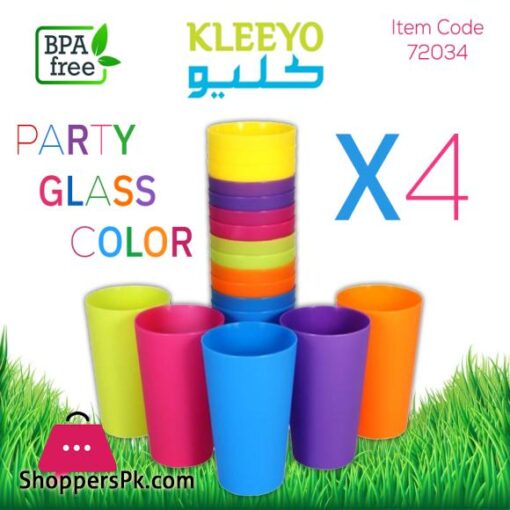 Kleeyo Party Glass Color Set Of 4