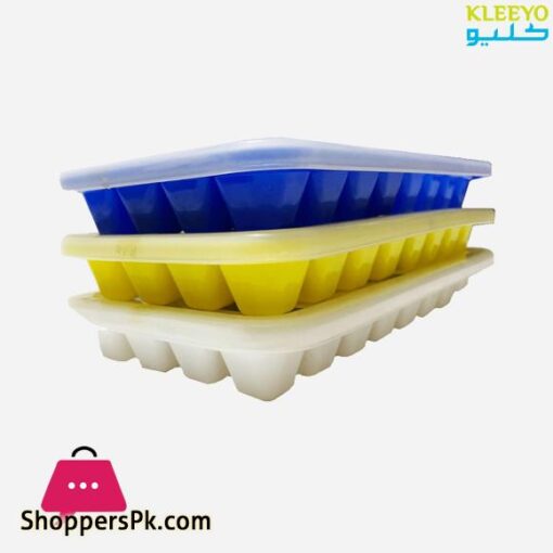 Kleeyo Stackable Ice Cube Tray With Lid