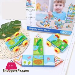 Magnetic Puzzle Blocks 40 Pieces