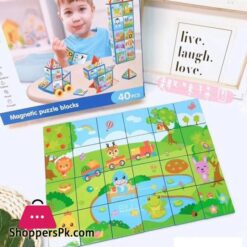 Magnetic Puzzle Blocks 40 Pieces