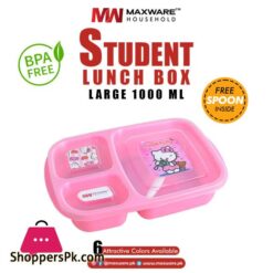 Maxware Household Student Lunch Box Large 1000ml Lunch Box with three portionsCompartments