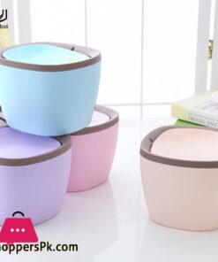 Mini Desktop Trash Can Waste Garbage Paper Basket Small Table Rubbish Bin
