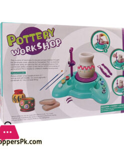 Mini Electric Pottery Machine Household Pottery Making Toy Interactive Game DIY Handicraft Ceramic Kit With Pigment Clay Kid Toy