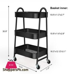 Multi Purpose Utility Rolling Mobile Cart Trolley Organizer With 3 Tier Drawer Units Metal Mesh Shelving Holders Basket Rack For Kitchenbathroombedroom Storage On Wheels