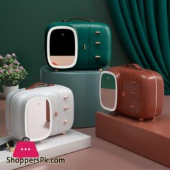 New Makeup Organizer With Light Mirror Storage Box Integrated Desktop Dust-Proof Large-Capacity Portable Skin Care Product Rack