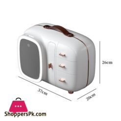 New Makeup Organizer With Light Mirror Storage Box Integrated Desktop Dust-Proof Large-Capacity Portable Skin Care Product Rack