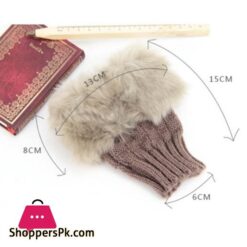 New Women Gloves Stylish Hand Warm Winter Half Finger Mitten Ladies Faux Woolen Crochet Knitted Wrist Warmer Glove