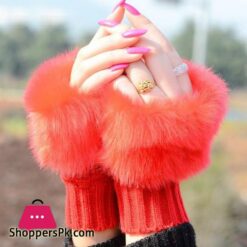 New Women Gloves Stylish Hand Warm Winter Half Finger Mitten Ladies Faux Woolen Crochet Knitted Wrist Warmer Glove