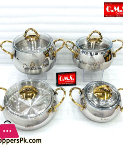 OMS Cylinder Steel Cookware Set of 8 Pieces Turkey Made - 1100G